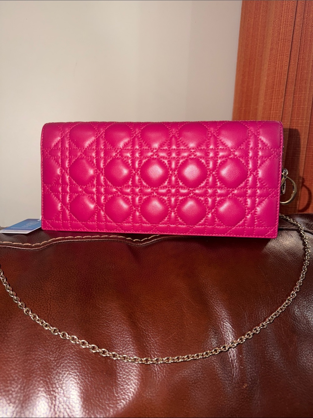 ‼️Authentic Dior Lambskin Cannage Lady Dior Chain Clutch Crossbody Bag